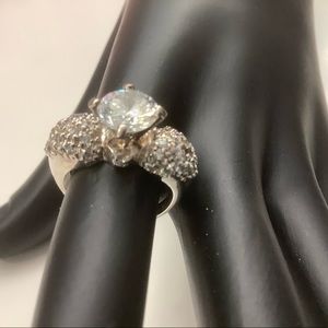 CZ Rhodium Plated Ring